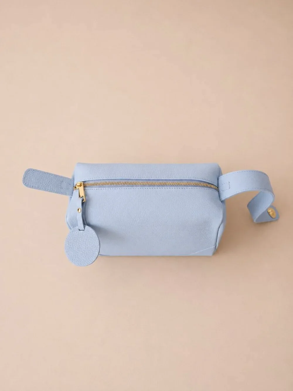 Baby Blue Italian Leather Crossbody Bag